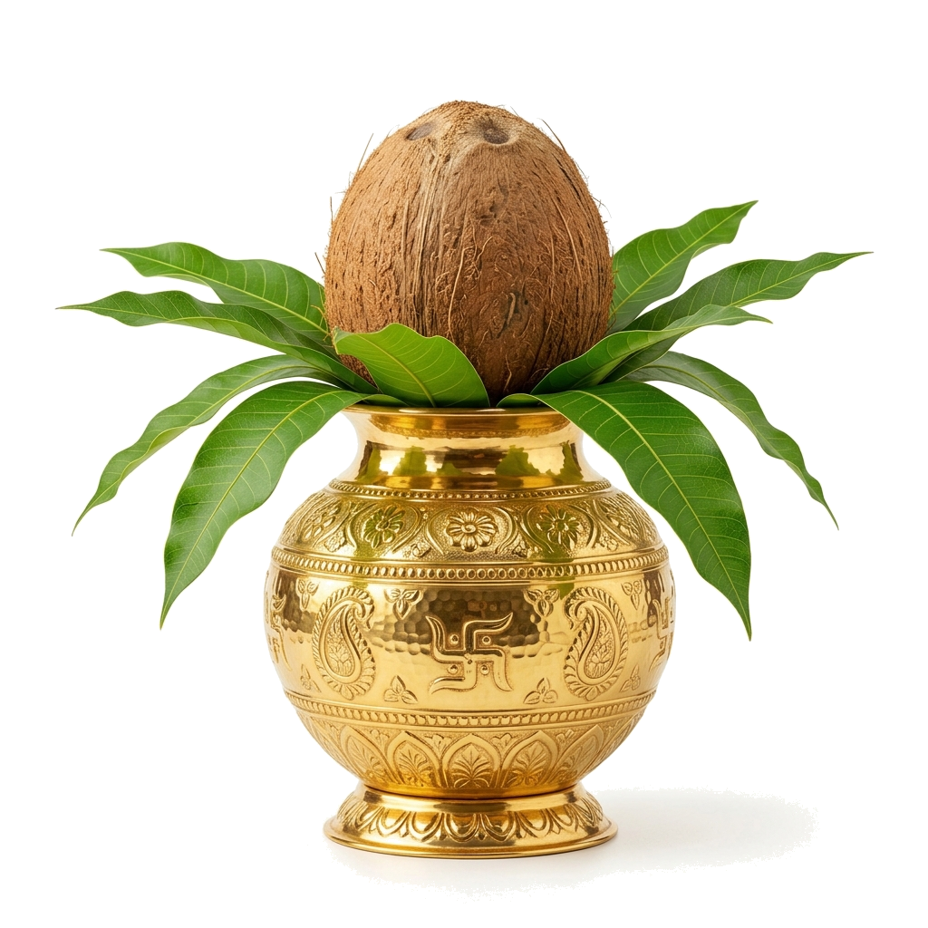 Golden Brass Diya Kalash